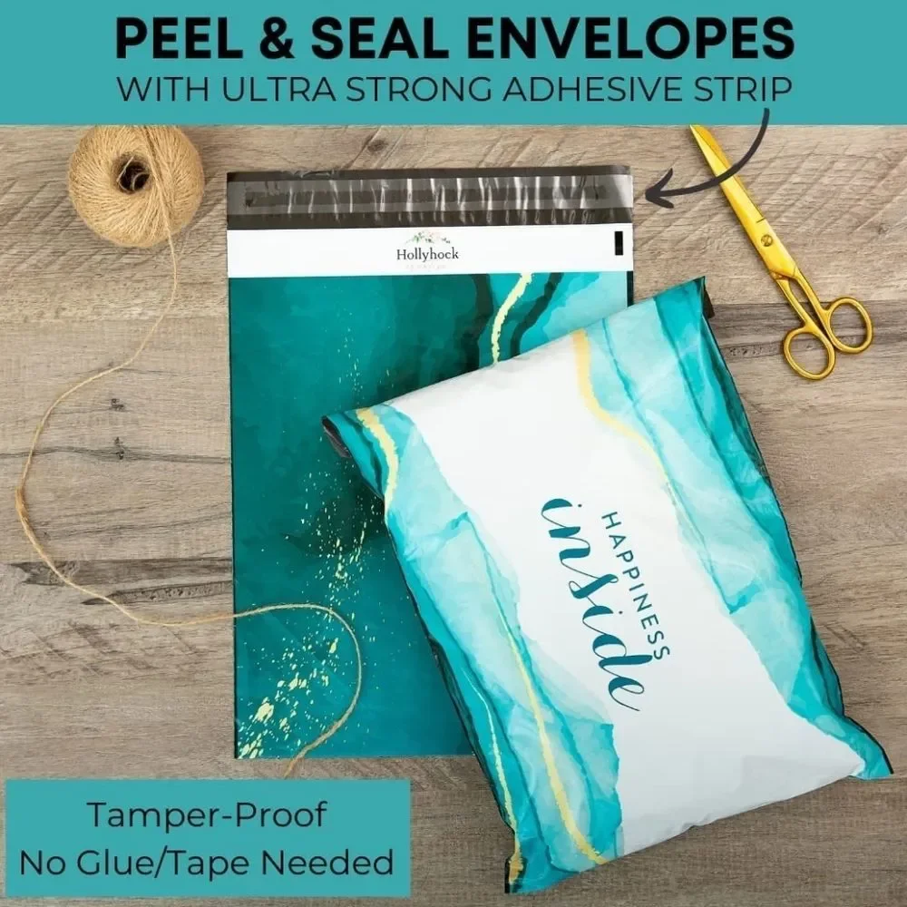 25 pack 10x13 Teal polka dot 